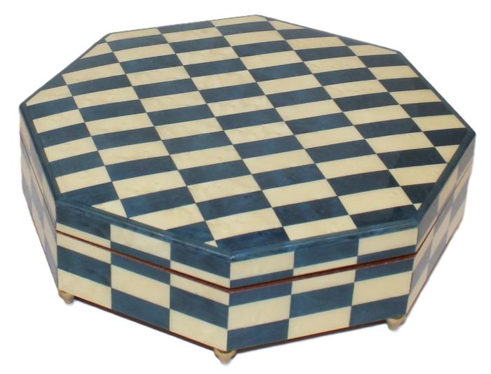 Nr.114M06 Intarsien Blau/Weiss